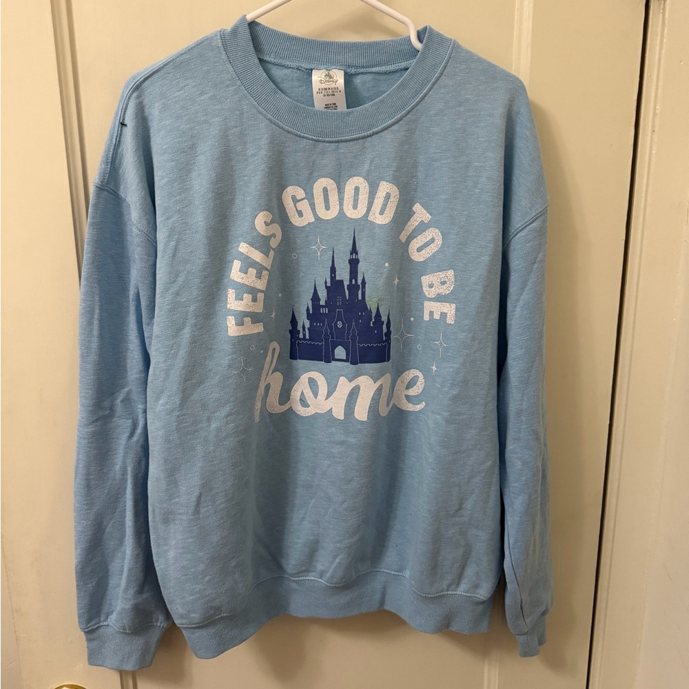 Disney Light Blue Castle Crewneck Sweatshirt